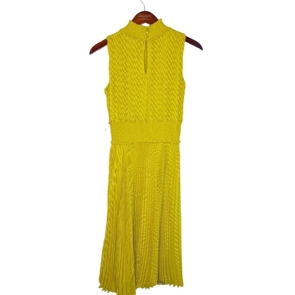 NANETTE LEPORE NWT Solid Pleated Smocked Sleeveless Midi Dress Size 2 - Picture 12 of 16